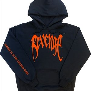 Gildan Shirts Xxxtentacion Revenge Hoodie Black Orange Design